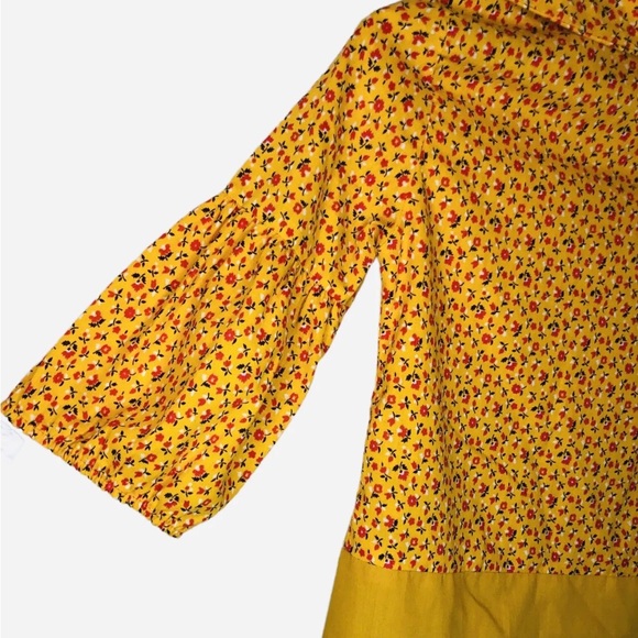 Vintage 70's Growing Girl Perma-Prest Shirt Girls Size 8 Retro Hippy Floral Boxy - Picture 9 of 16